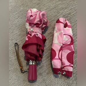 Coach Umbrella Pink w/ Wrist Strap